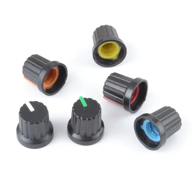 6mm Shaft Threaded Knurled Potentiometer Knob Caps Volume Control Rotary Knob Cap for Rotary