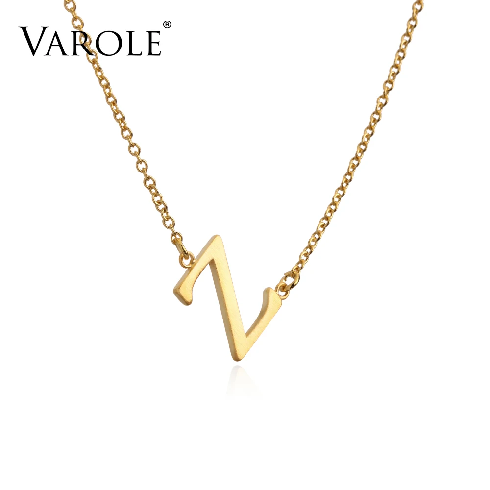 Varole New fashion Gold Copper 26 Alphabet Letter Pendant initial