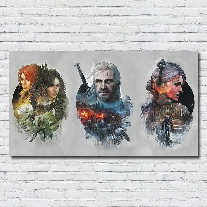 

The Witcher 3 Wild Hunting Art Poster Game wall art Home Decor HD Painting room living canvas painting R323