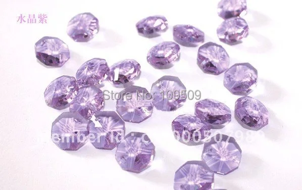 

Free Shipping,Amethyst Faceted Octagon Charms Pendants 14x14mm two holes/Crystal Octagon Beads
