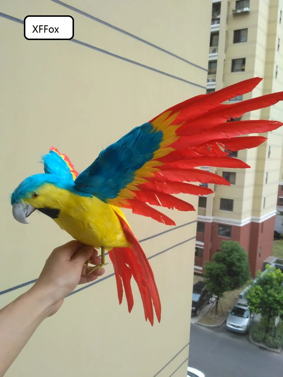 

big real life blue&yellow parrot model foam&feather simulation wings parrot bird gift about 45x60cm xf0250