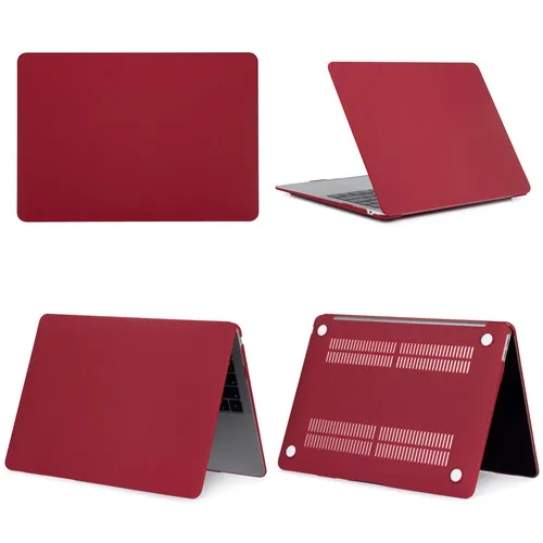 New Laptop Case For Apple Macbook Air Pro Retina 11 12 13 15,Cover for mac book New Pro 13.3 15.4 inch With Touch Bar,A1932+Gift - Цвет: Matte Wine Red