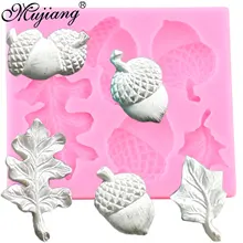 Suni çam kozalağı somun silikon kalıpları Acorn yaprak noel fondan kek dekorasyon araçları kek şeker kil çikolata Gumpaste kalıp