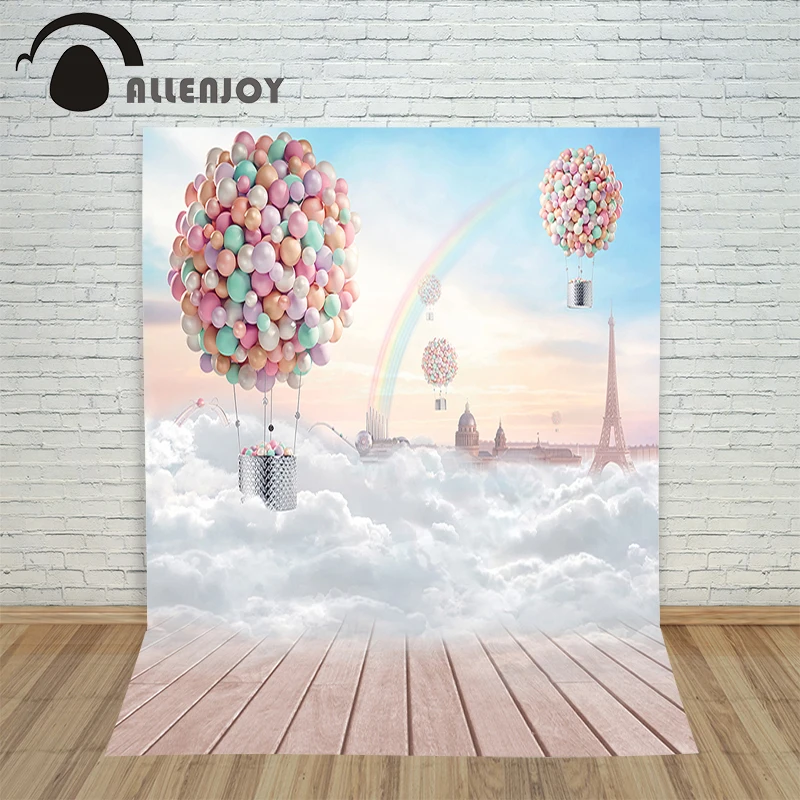 

Allenjoy Christmas kids background for photography Hot air balloon cloud floor wedding free shipping photocall new vinyl camera