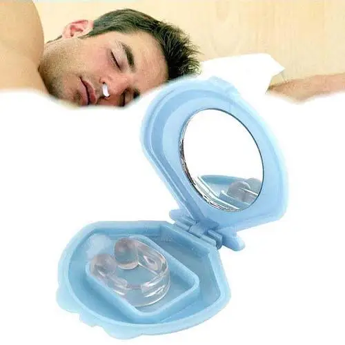 

Silicone Stop Snoring Nose Clip Anti Snore Sleep Apnea Aid Device Night Tray