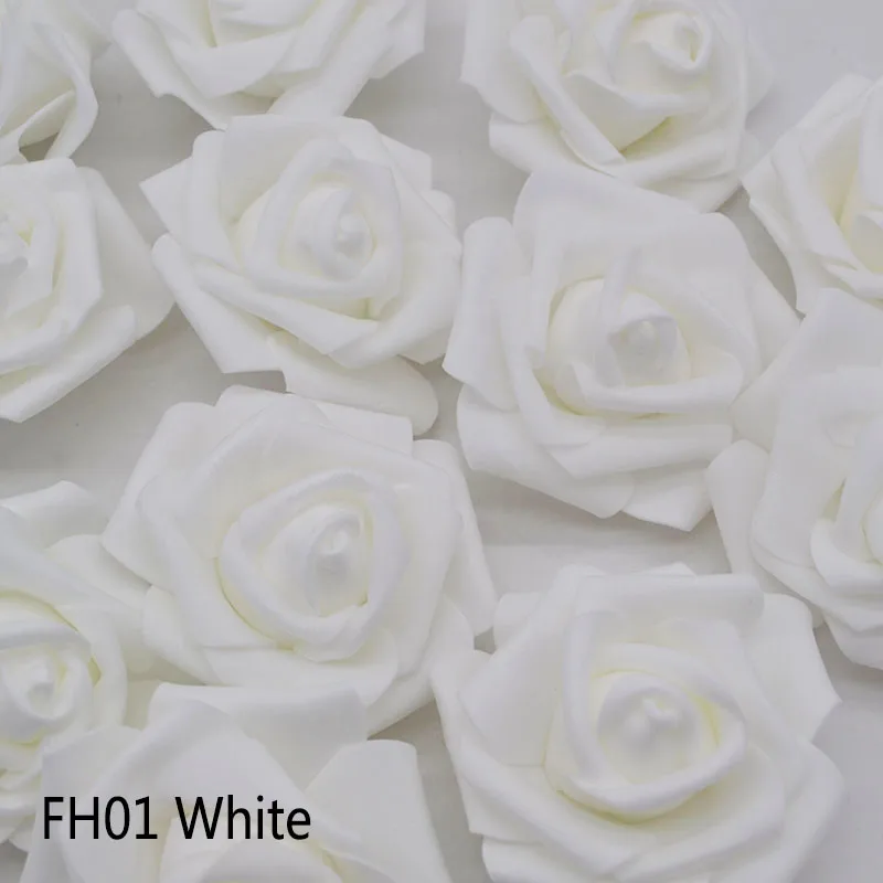20 шт./лот, 6 см, искусственные цветы, свадебные украшения, ПЭ пена, розы, сделай сам, Флорес, скрапбукинг, венок, гирлянда, домашний декор - Цвет: white FH01