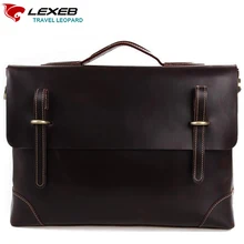 LEXEB Brand Lawyer Briefcase Full Grain Natural Cow Leather Men Laptop Bag 15 Inches High Quality Office Bags Hasp Solid Coffee