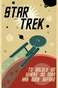 Star Trek Spock in NCC.1701 Propaganda Retro Vintage Kraft Poster