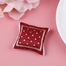 Новинка 1:12, миниатюрная красная синяя квадратная подушка, кукольный дом, Турецкая квадратная подушка, миниатюрный кукольный домик, мебель для спальни, аксессуары