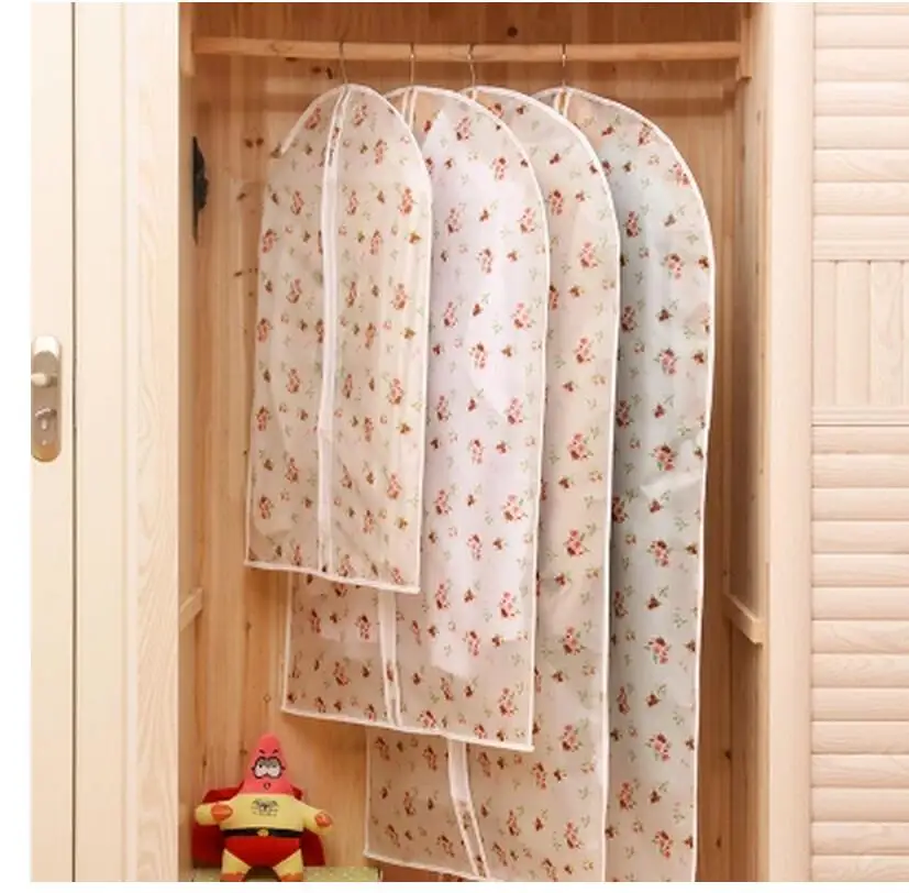 

1pcs Transparent clothes thickening dust cover household overcoat dustproof bag clothing cover suit water wash clothes hanger