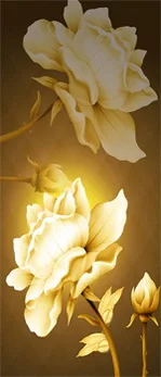 3D дверная Наклейка Настенная художественная обои плакат самоклеющиеся ПВХ, съемный, водонепроницаемый Наклейка на дверь домашний декор 006 - Цвет: Золотой