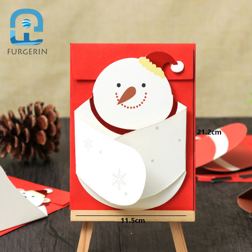  FURGERIN Christmas Cards with Envelope 3d Greeting Card Postcard christmas party invitation card gi - 32916798847