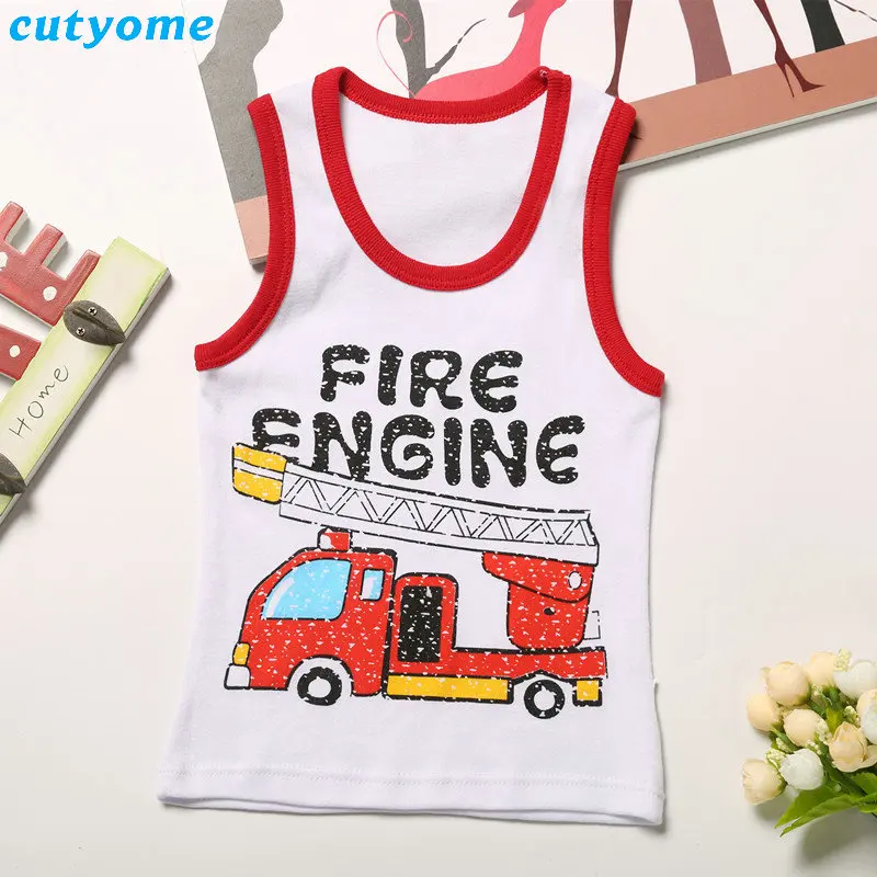 Cutyome 2pcslot Kids Boys Girls Cotton T-shirt Sleeveless Animal Printed Top Tee Children Clothing Baby Boy Girl Clothes 1-4Y (7)