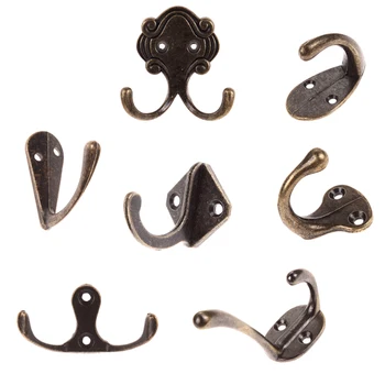 

Wall Hook Vintage Hanger Hook for Clothes Zinc Alloy Door Coat Hooks Hat Bag Towel Hanger Bathroom Antique Single Double Hook