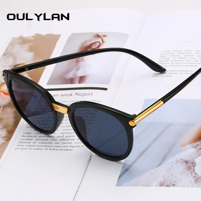 Oulylan классические круглые солнцезащитные очки для женщин и мужчин ретро Зеркальные Солнцезащитные очки мужские модные черные очки