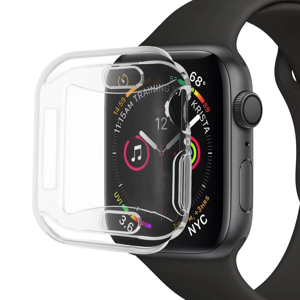 Силиконовый чехол для apple watch 5 44 мм 40 мм 42 мм 38 мм мягкий чехол iwatch series 4 3 2 Универсальный Ультратонкий Прозрачный чехол для часов