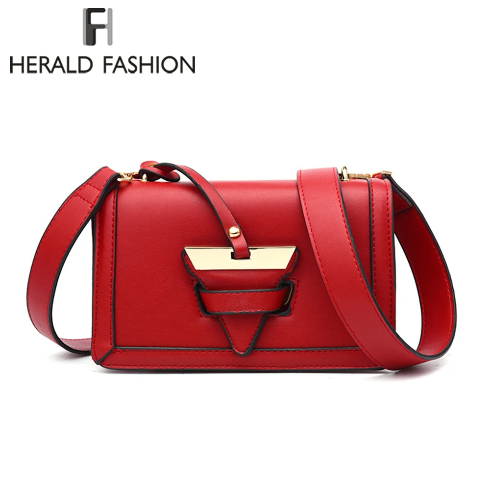 Herald модная женская сумка через плечо, качественная кожаная женская сумка на плечо, Повседневная сумка с клапаном, известный дизайнер, женская сумка через плечо
