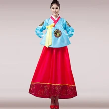 Синий Горячая Распродажа корейский традиционный ханбок костюм корейское платье ханбок классические танцевальные костюмы для женщин