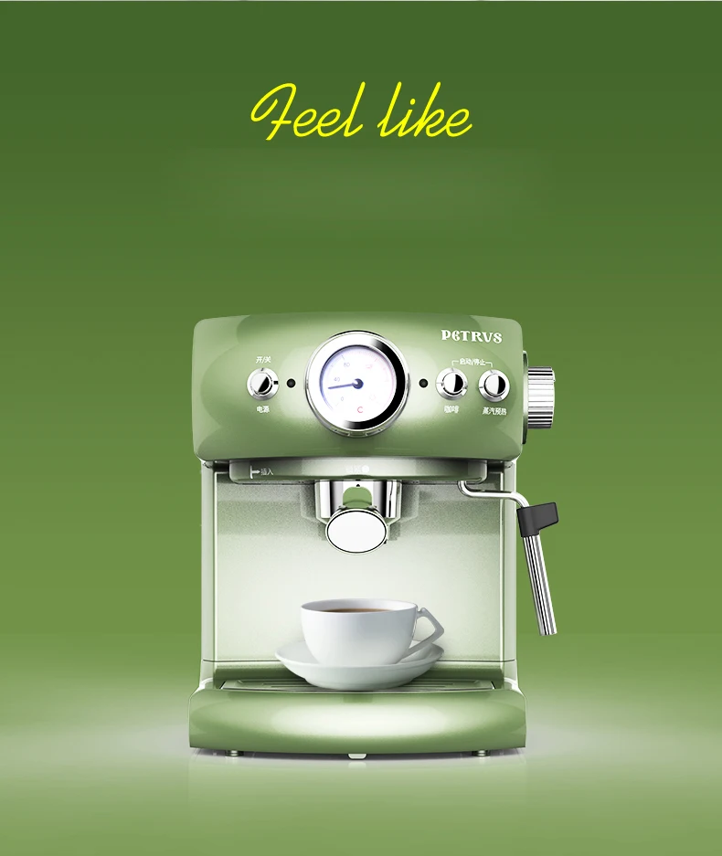 Полностью полуавтоматическая Кофе машина Ретро Стиль эспрессо насос Тип бытовых и коммерческих пара Тип молочной пены сильный паровой