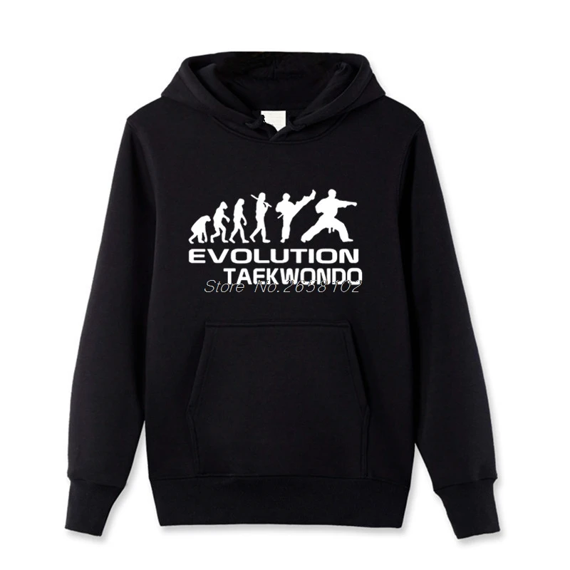 Men Custom Cool Hoody Evolution Of Taekwondo Funny Adult Birthday Gift Pullover Sweatshirt For Men Cotton Hoody Tops