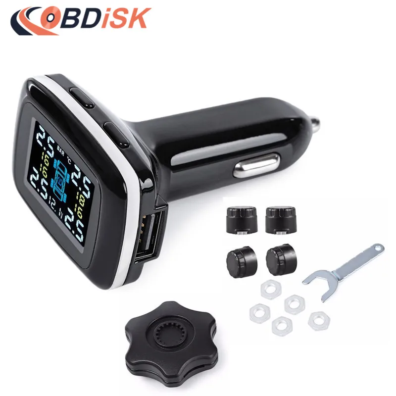 Wireless Smart Car font b TPMS b font 12V Digital Tire Pressure Monitoring System Tire Pressure