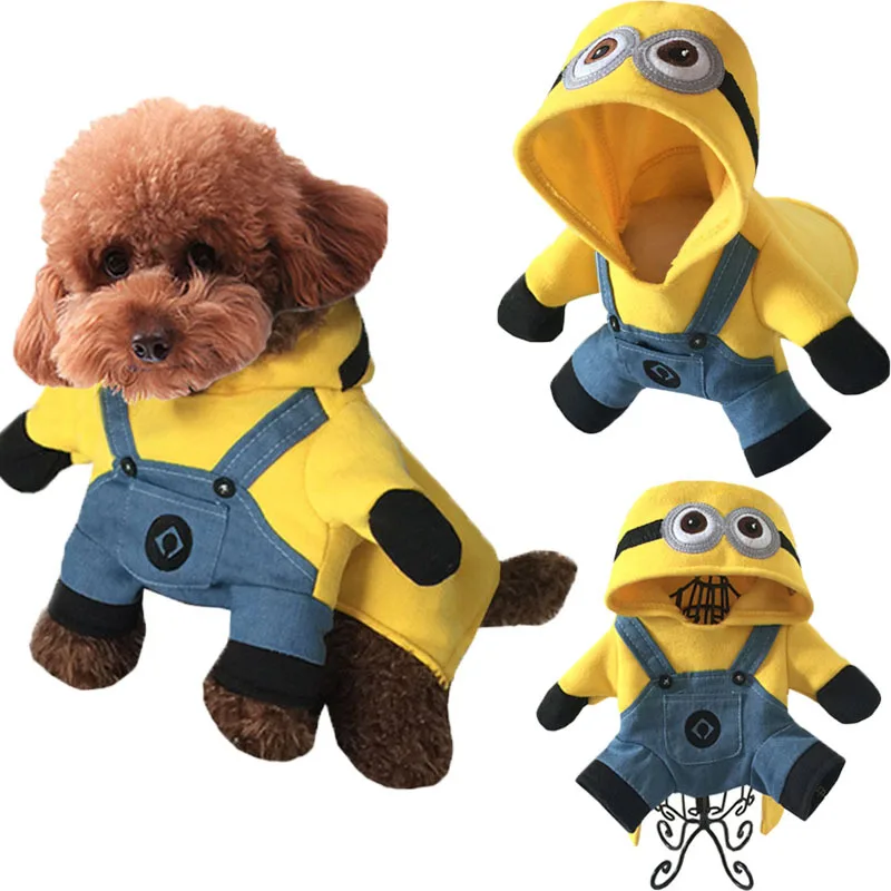 

Christmas Funny Minions Dog Clothes Halloween Pet Costume Suit Cartoon Puppy Cat Coat Jacket Despicable Me 2 Soft Cotton Hoodie