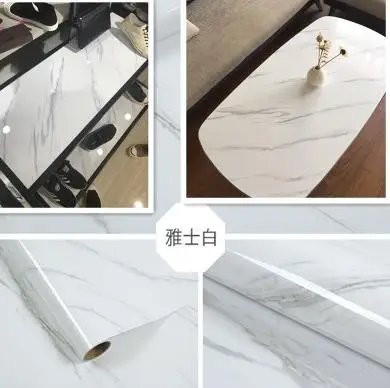 Простые мраморные отремонтированные наклейки ПВХ самоклеющиеся обои кухня столешница водонепроницаемые наклейки на стену - Цвет: NO  1