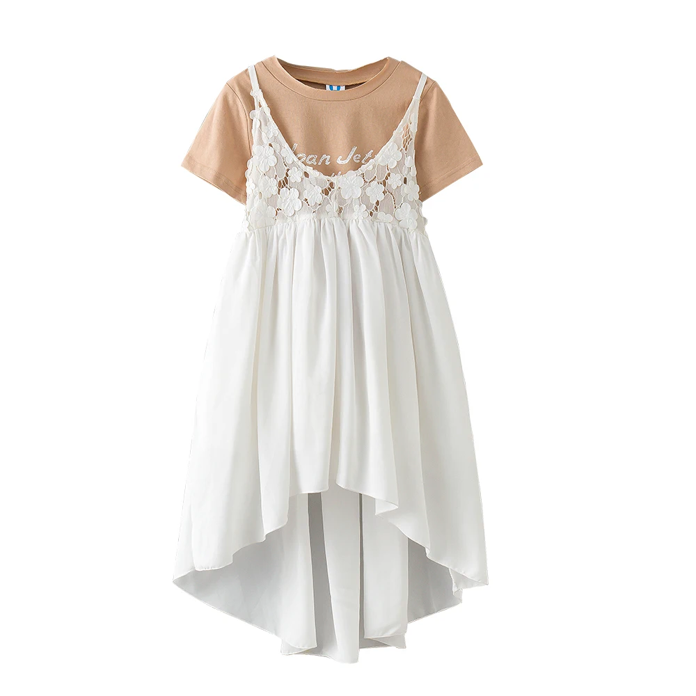 B-S192 New Fashion Summer Girls Casual Dress 5-13T Teenager Lace Floral Set Kids Short sleeve T-shirt+Skirt 2pcs Outfit Suit B-S192 New Fashion Summer Girls Casual Dress 5-13T Teenager Lace Floral Set Kids Short sleeve T-shirt+Skirt 2pcs Outfit Suit