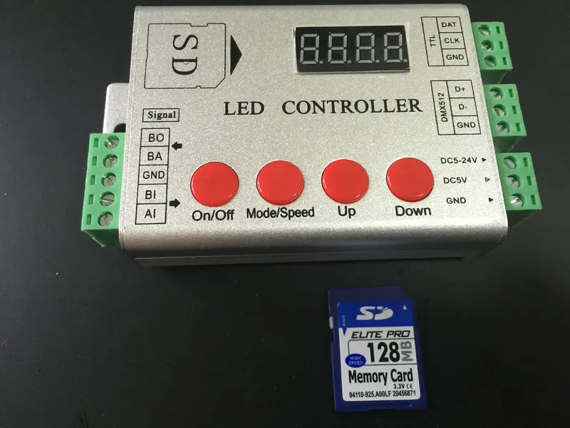 

New wireless SD card pixel programable LED Full color digital controller 5-24V TM1809 WS2811 ws2801 LPD8806 WS2812 DMX led strip