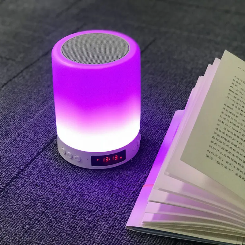 Цветной Bluetooth динамик беспроводной громкоговоритель с часами Будильник Дисплей