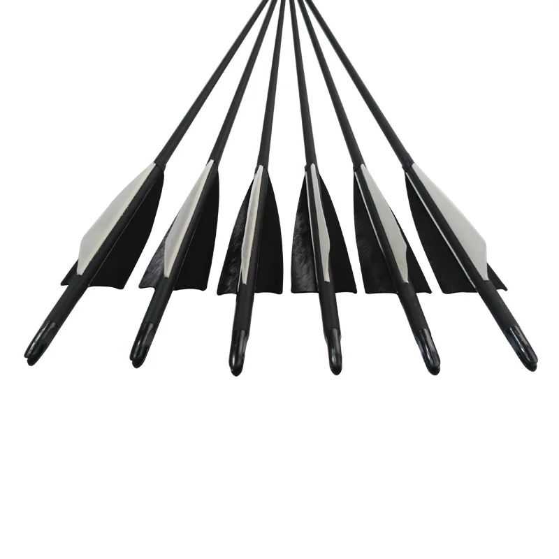 Carbon Fiber Arrow 6 pcs 30" Various Spine Arrows Turkey Feather