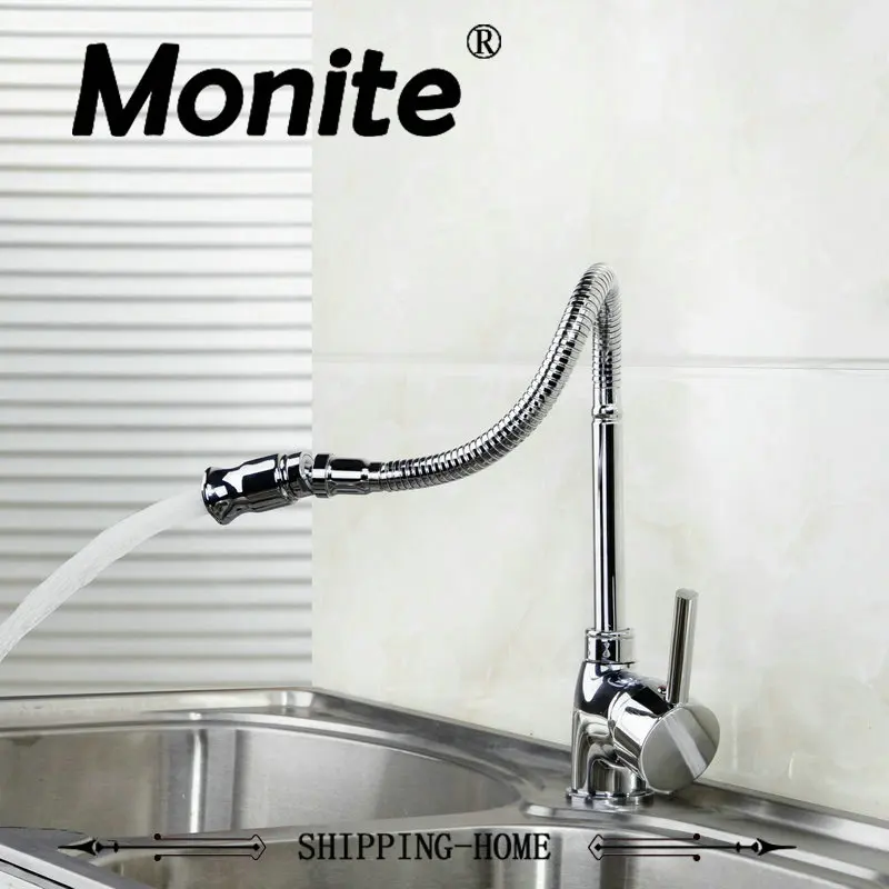 

Kitchen Faucet Polished Chrome Swivel 360 8551-3 Deck Mounted Single Hole/Handle Cozinha Torneira Faucets,Mixers & Taps