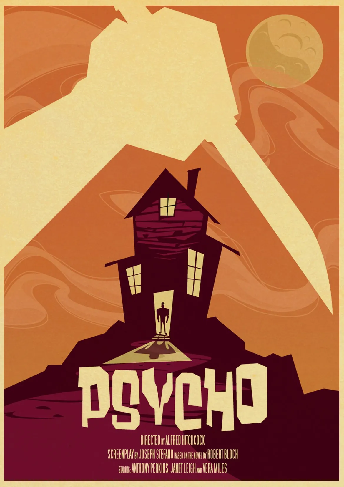 Альфреда Хичкока Psycho фильм ужасов ретро крафт-плакат декоративный DIY художественный плакат высокой четкости настенная бумага Наклейка Декор комнаты - Цвет: E037