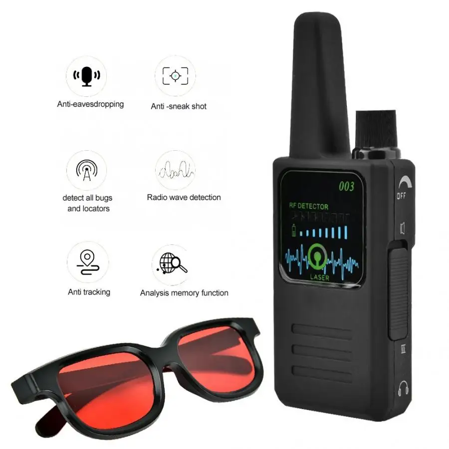 camera detector M003 Multi-function Anti-spy Anti-tracking Camera Wireless Signal Detector with Glasses