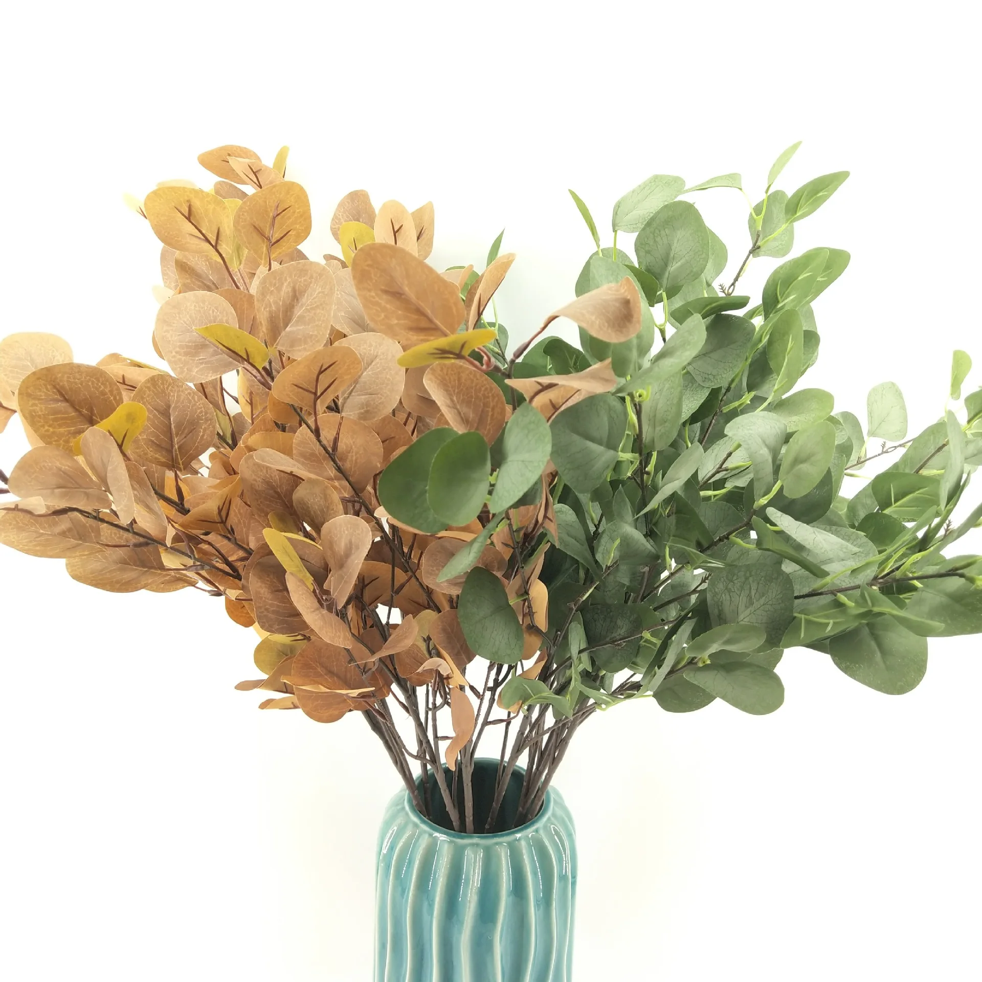 

6 Stems Artificial Plant Silk Plastic Flower and Leaf Simulated Eucalyptus Green Grass Wedding Home Decoration Table Decors