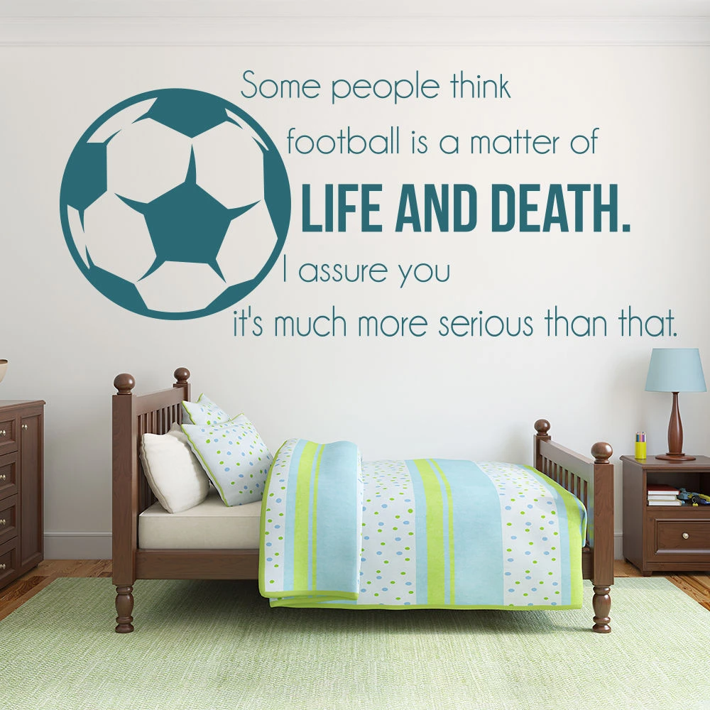 Football Soccer Vinyl Wall Stickers Football Is Life And Death  Inspirational Quotes Wall Sticker Sports Art Decals Mural Sa337 - Wall  Stickers - AliExpress