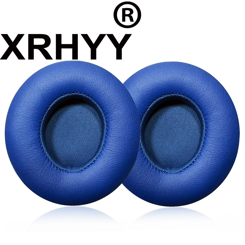 

XRHYY Blue Replacement Cushion Earpads Ear Pads Earbuds for Beats by Dr. Dre Solo2 Solo 2.0 On-Ear Wireless / Wired Headphones