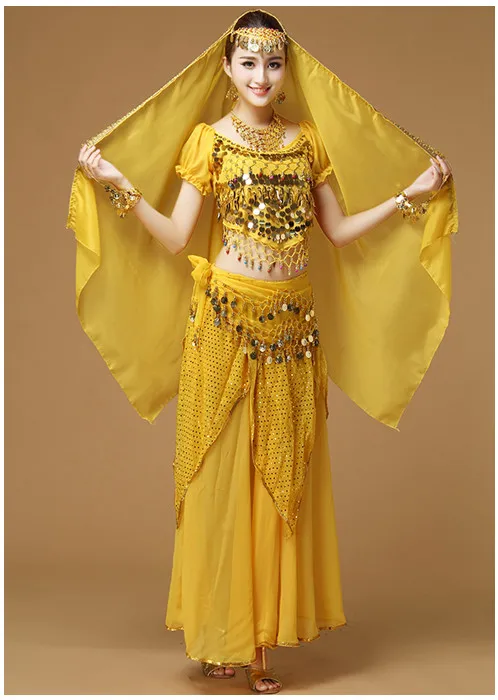 

Lady Bellydance Costume 9PCS/set Bollywood Dance Costumes Indian Dress Clothes Performance Practice women Belly Dancing