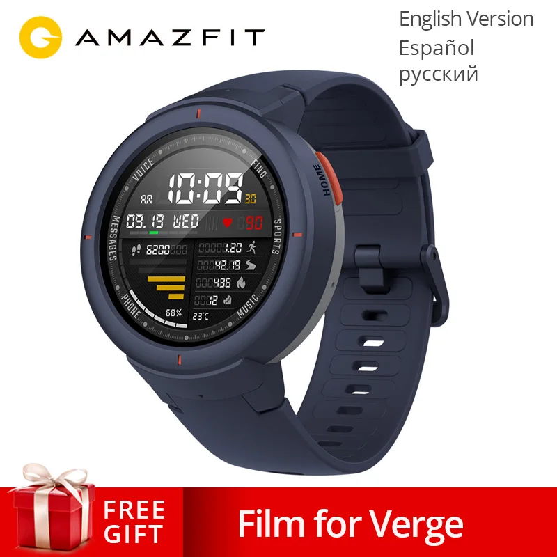 

Global Version Xiaomi Huami AMAZFIT Verge 3 GPS Smart Watch IP68 AMOLED Screen Answer Calls Smartwatch Multi Sports for MI MI8