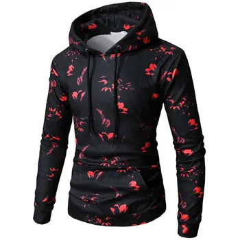 

Mens Autumn Winter New Print Pullover Hoodie Casual Long Sleeve Hooded Fashion Hoodies 2 Colour