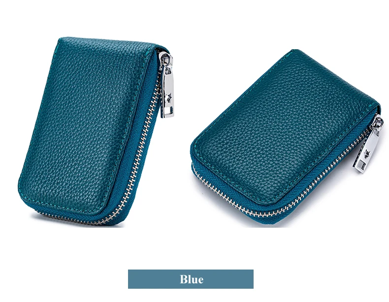 Lomelobo Unisex Lychee Card Holder Genuine Leather Women Men Credit ID Business Card Wallet Fashion Bank Cards bag Coin Purse HCL7139 Details (15)