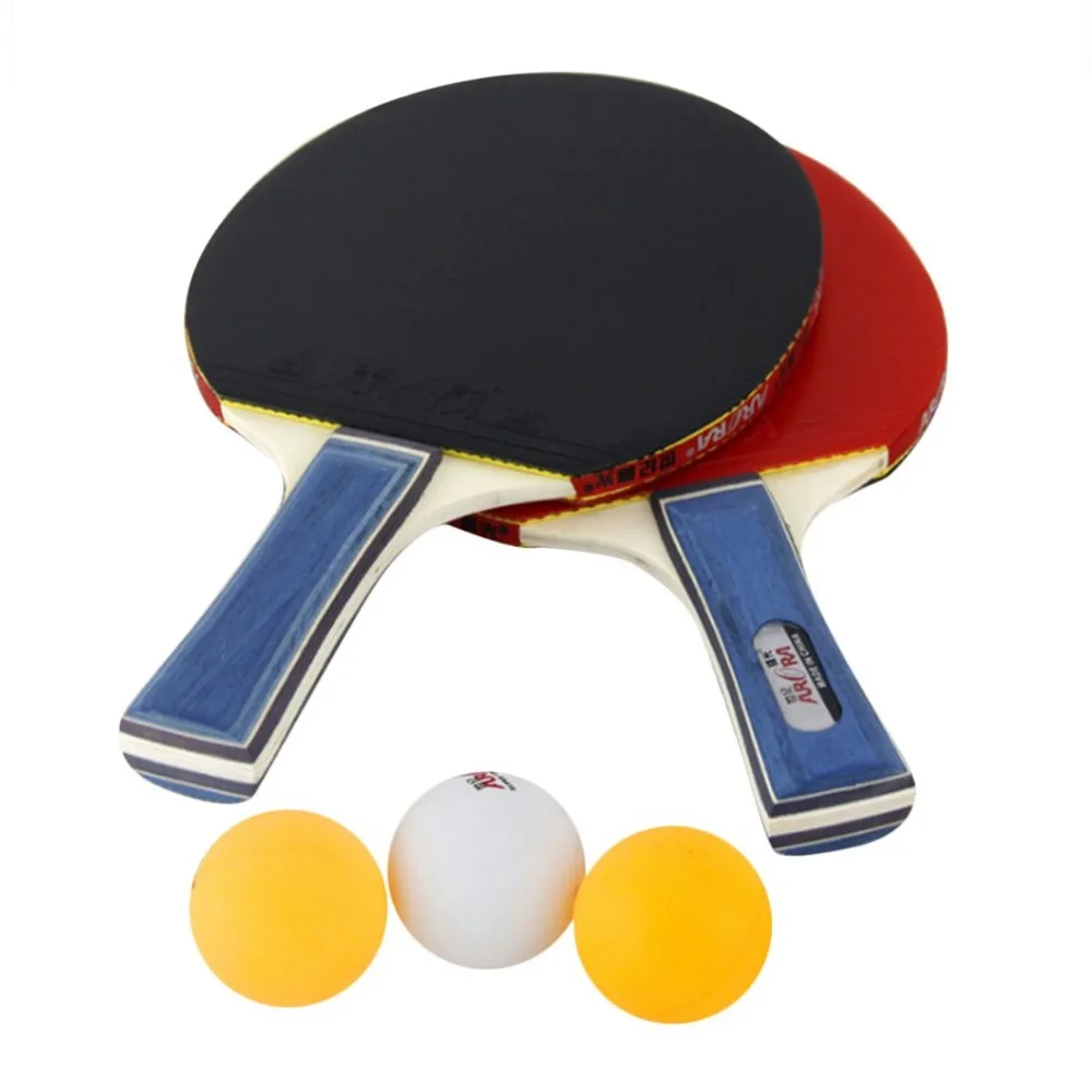 New 2PCS/SET Professional Double Sided Long Handle Table Tennis Racket