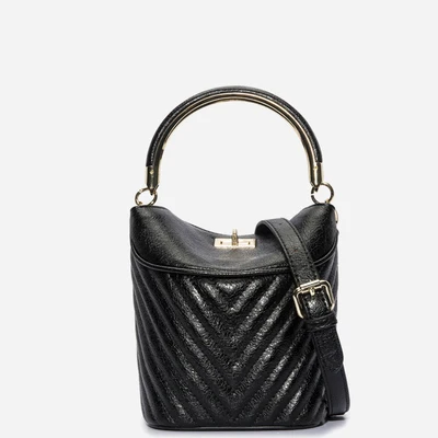 Высокое качество V линия стеганые швейные нитки цепь мини ведро плечо сумки через плечо женские маленькие сумки Коробка - Цвет: Черный