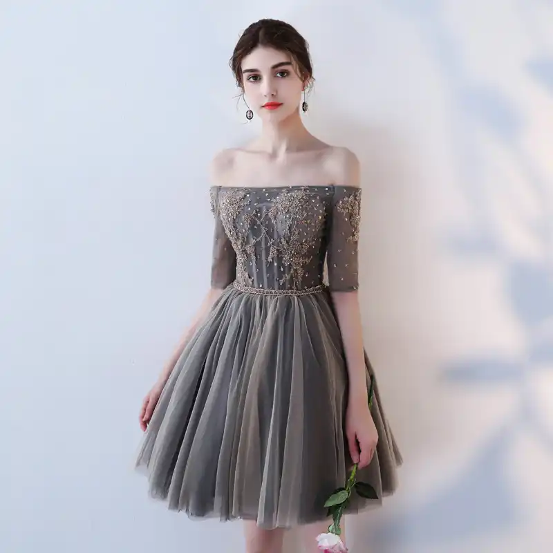 dark gray formal dress