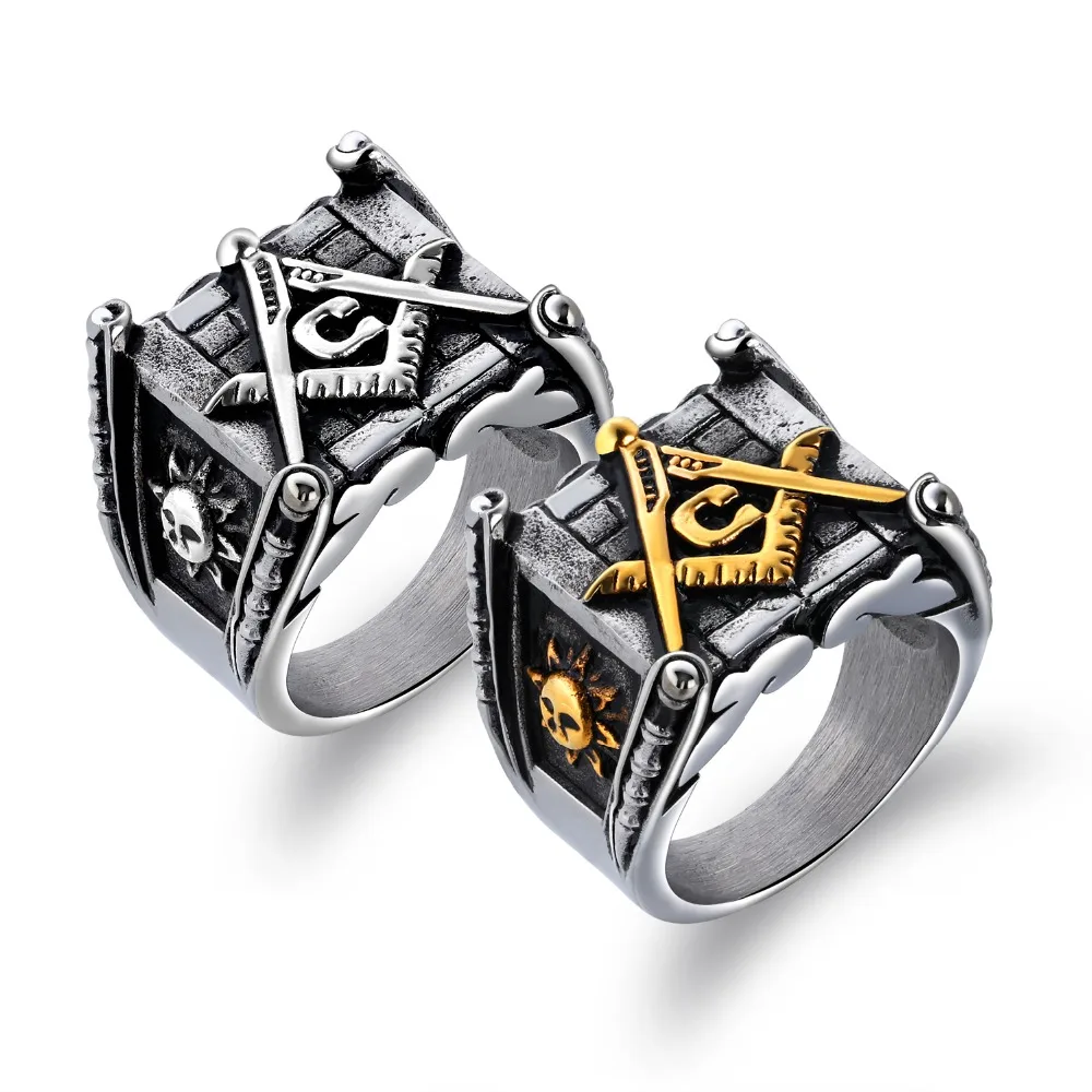 

Fate Love Free-Mason Ring Stainless Steel Moon And Sun Original Punk Ring For Men Jewelry Boyfriend Gift Stylish FL633