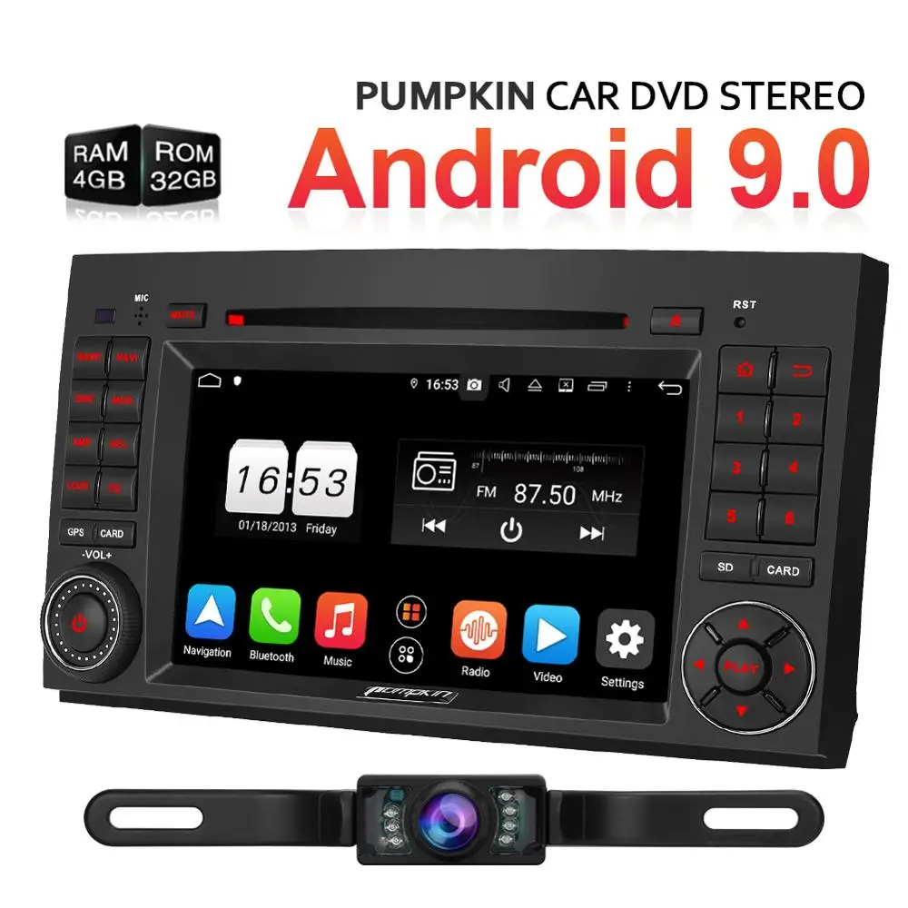 Тыква 2 Din 7 ''Восьмиядерный Android 9 0 для Benz A/B/W639 автомобильный Радио Аудио DVD
