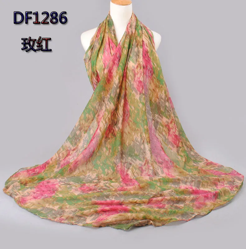 Высокое качество женский шарф хлопок вуаль полиэстер шарфы сплошной теплый осенний и зимний шарф шаль с принтом Прямая