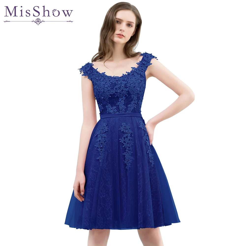 Homecoming платье Дешевые Розовый Royal Blue Line Короткие Аппликации коктейльное