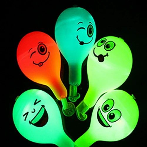 10 комплектов светящиеся прозрачные воздушные шары светодиодные светящиеся шары подарки красочные светящиеся флуоресцентные Мультяшные шары - Цвет: Meng smile face