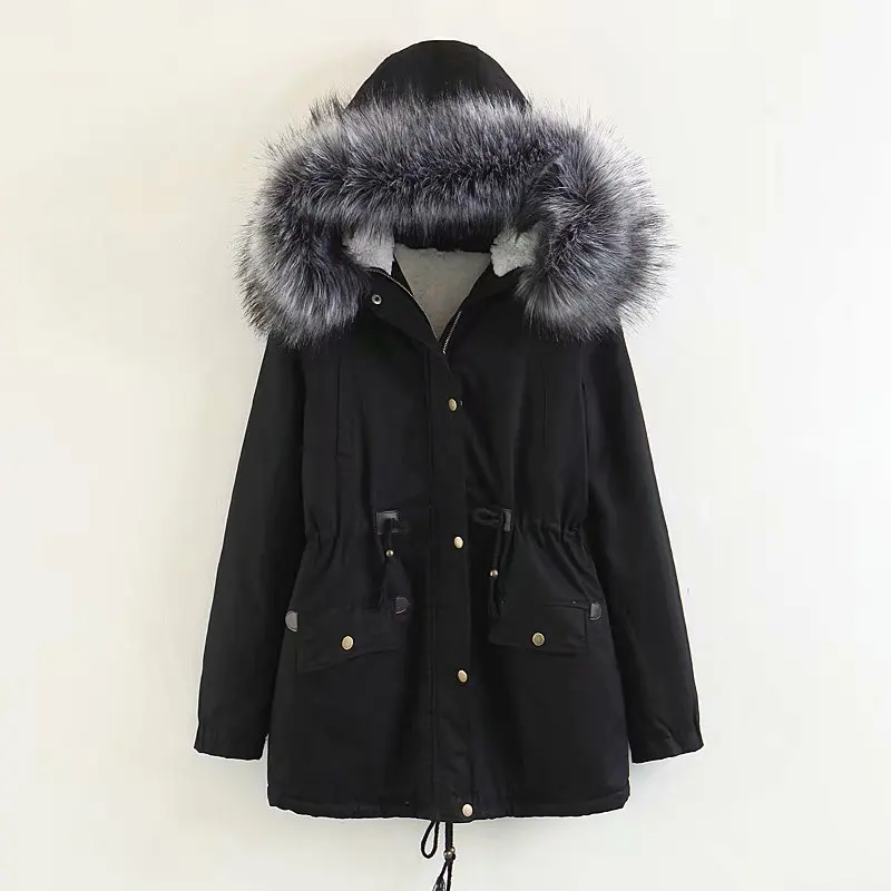 Winter black Army Green Hooded Parkas women winter coat casual zipper Warm Thickening Down jacket women overcoat Parkas korean Winter black Army Green Hooded Parkas women winter coat casual zipper Warm Thickening Down jacket women overcoat Parkas korean